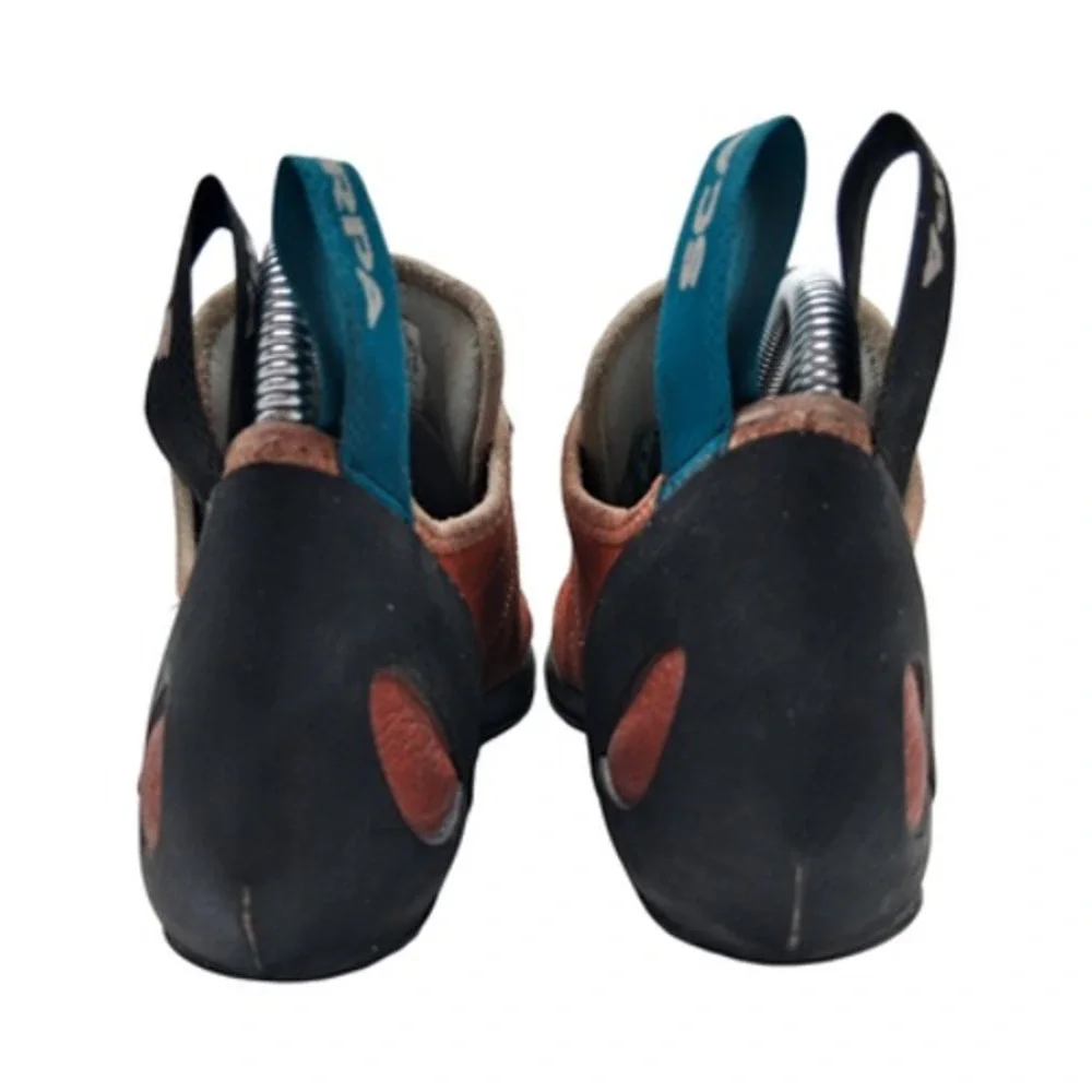 Scarpa Shoes Womens 8.5 Mens 7.5 Orange Helix WMN Rock Climbing Suede Italy